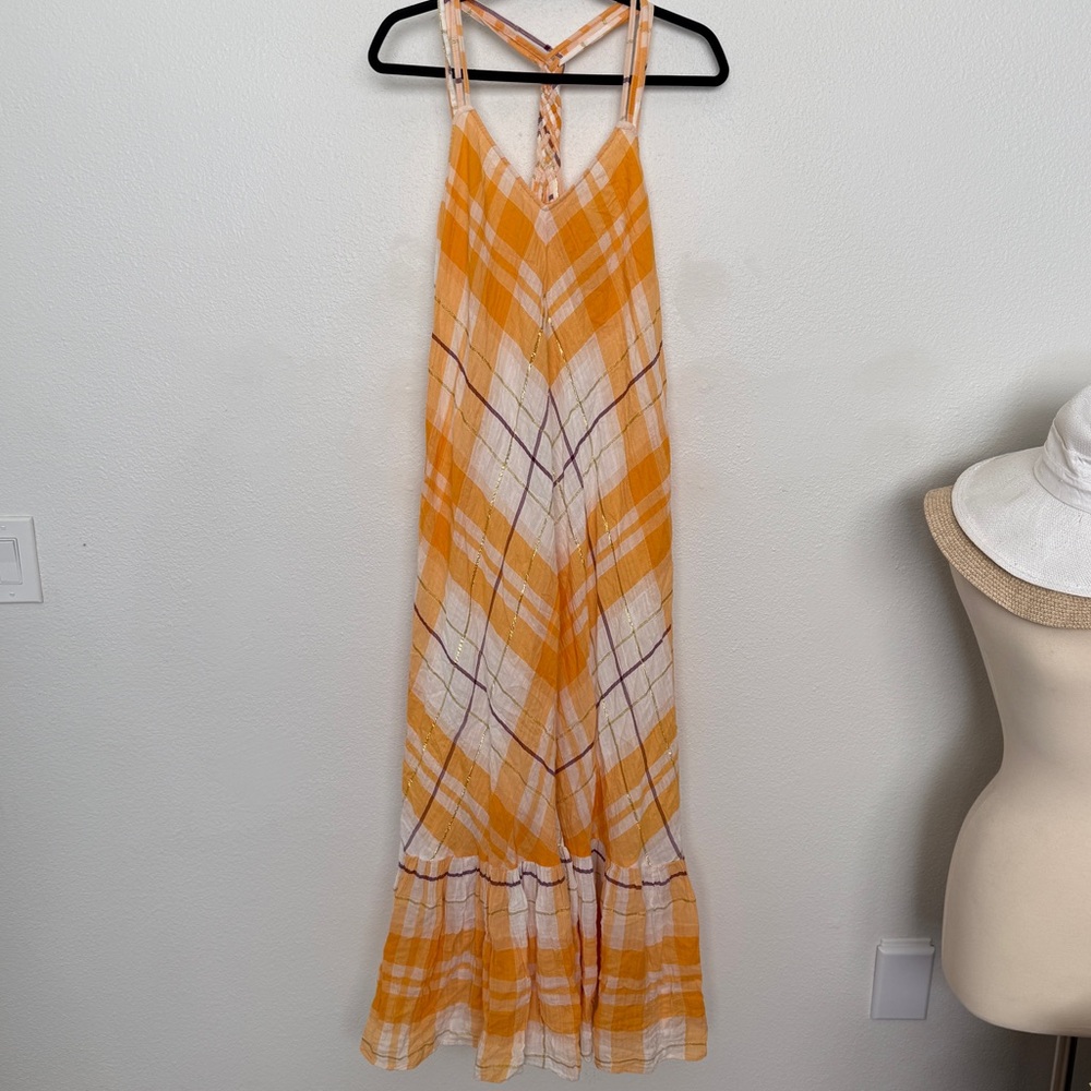 Anthropologie Holding Horses Clementine Metallic Plaid Maxi Dress - Picture 11 of 12